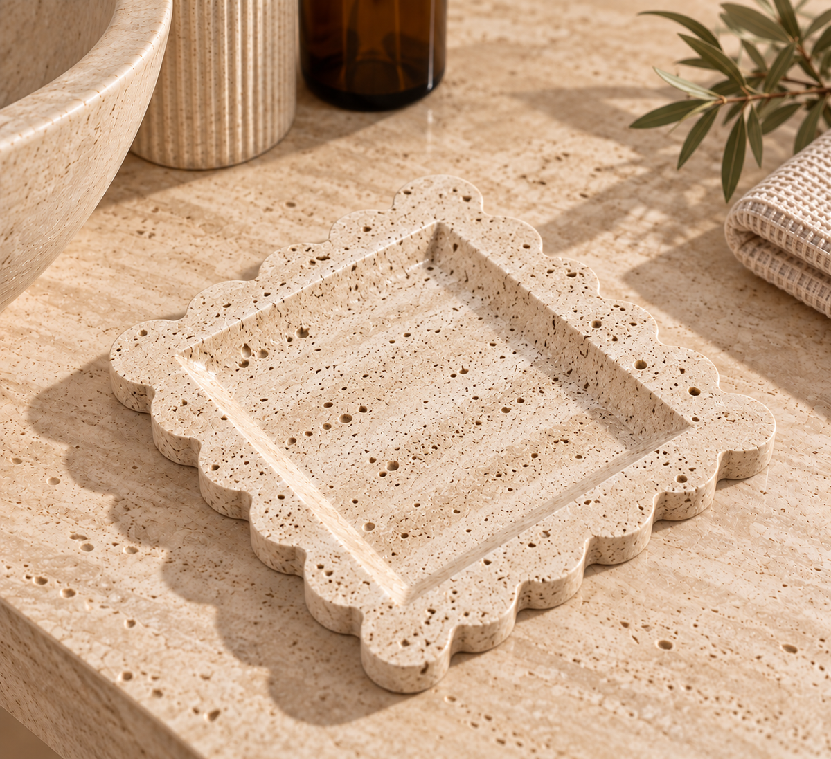 Scalloped Marble Trinket Tray