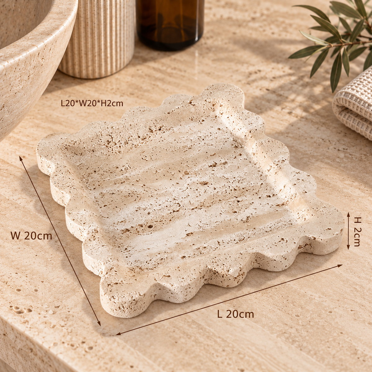 Scalloped Marble Trinket Tray