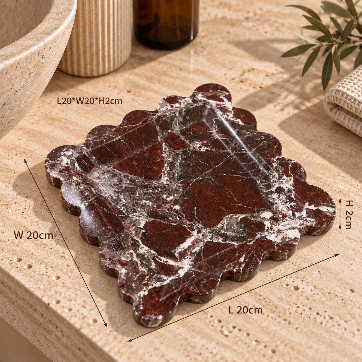 Scalloped Marble Trinket Tray