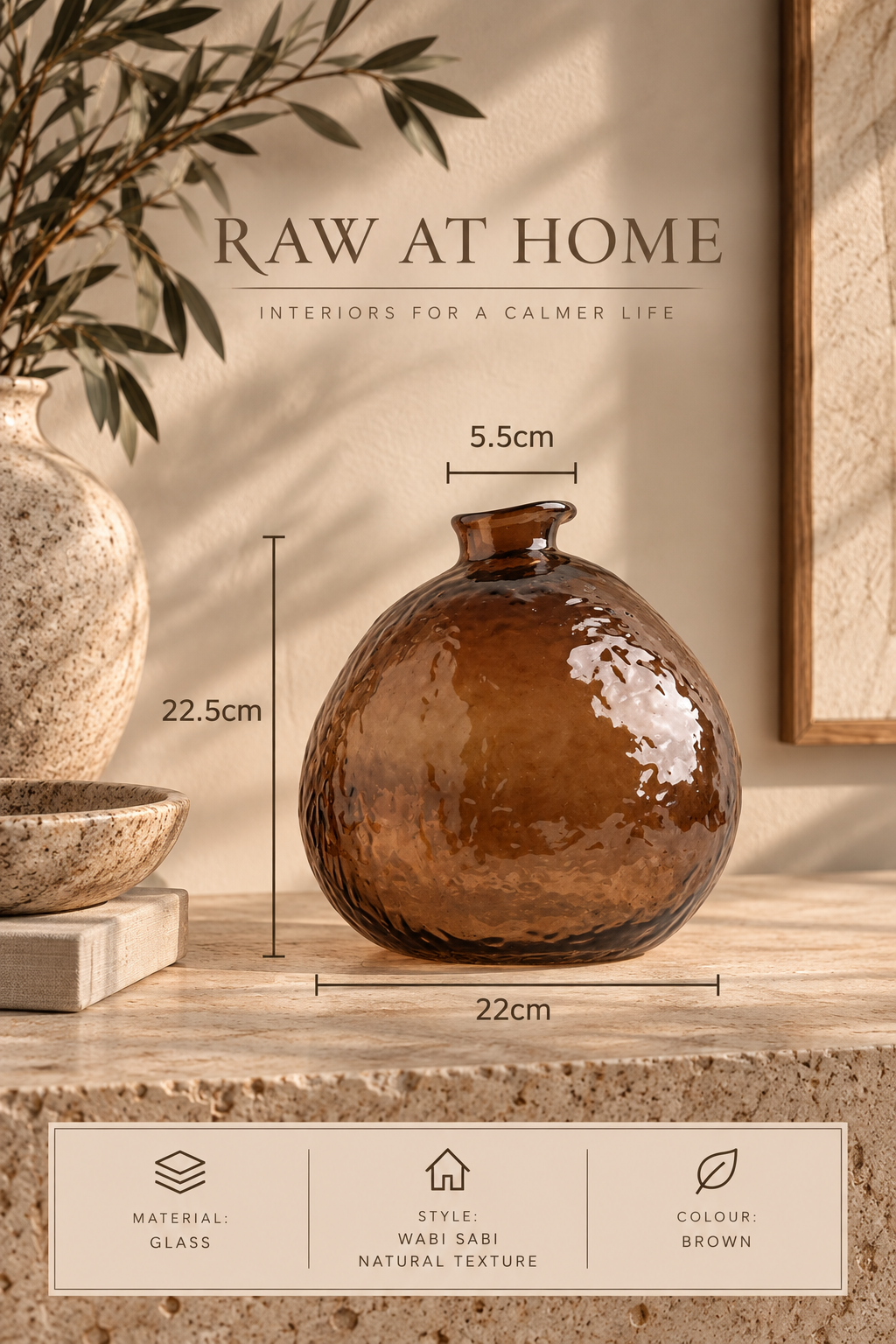 Minimalist Brown Glass Vase