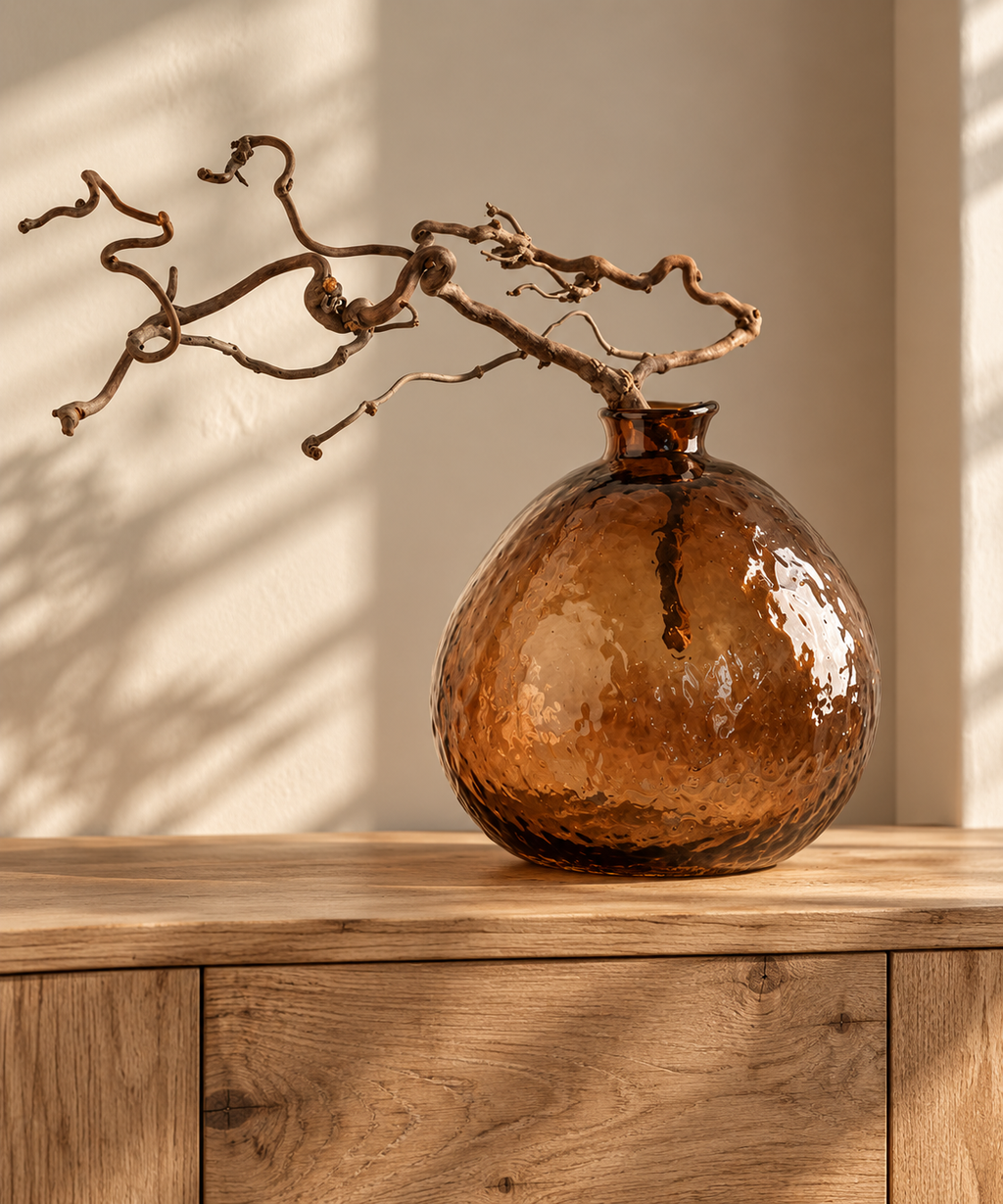 Minimalist Brown Glass Vase