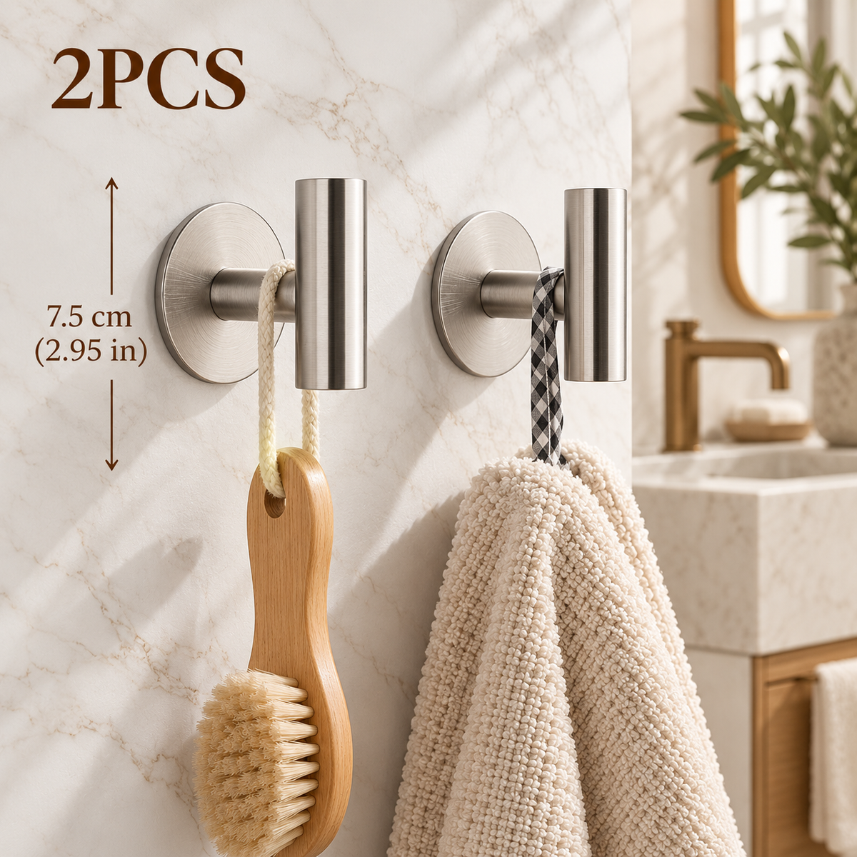 Elegant Wall Hook – Stainless Steel in Gold, Black or Silver