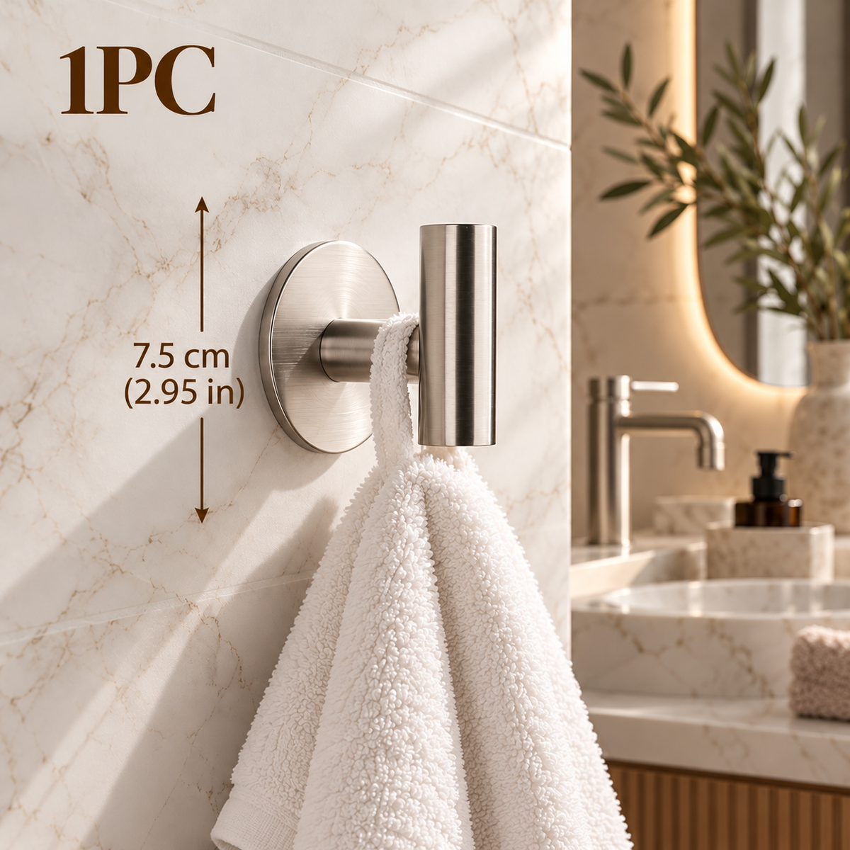 Elegant Wall Hook – Stainless Steel in Gold, Black or Silver
