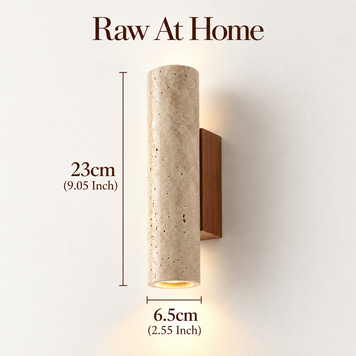 Travertine & Timber Wall Sconce
