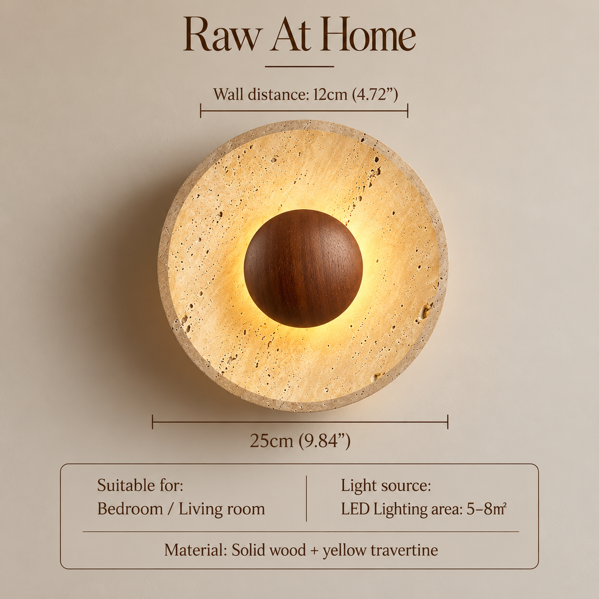 Travertine Bowl Wall Sconce