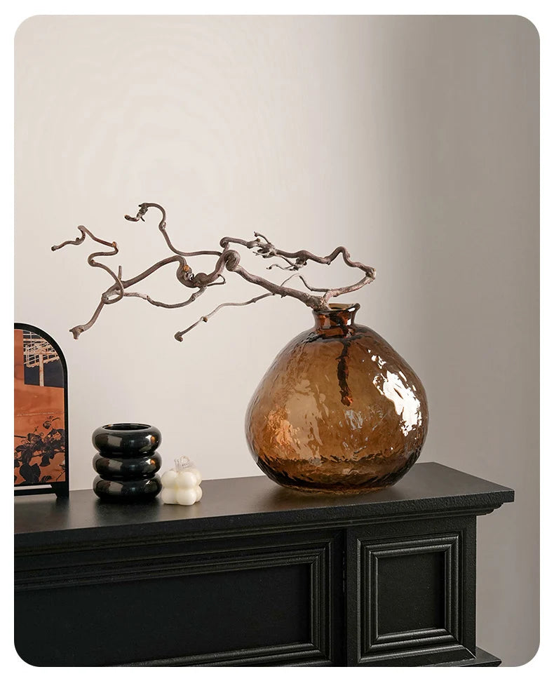 Minimalist Brown Glass Vase