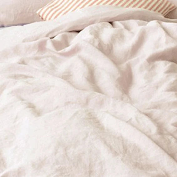 Ruffle Linen Pillowcase Set – White