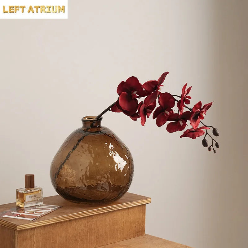 Minimalist Brown Glass Vase