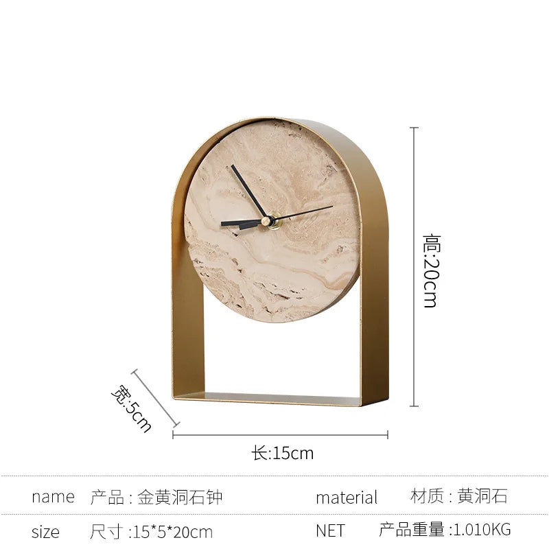 Cave Stone Marble Desk Clock