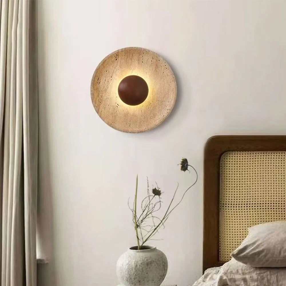 Travertine Bowl Wall Sconce
