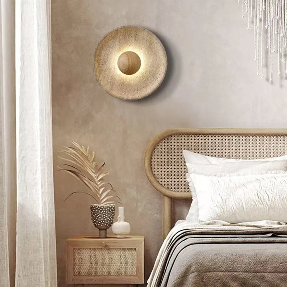 Travertine Bowl Wall Sconce