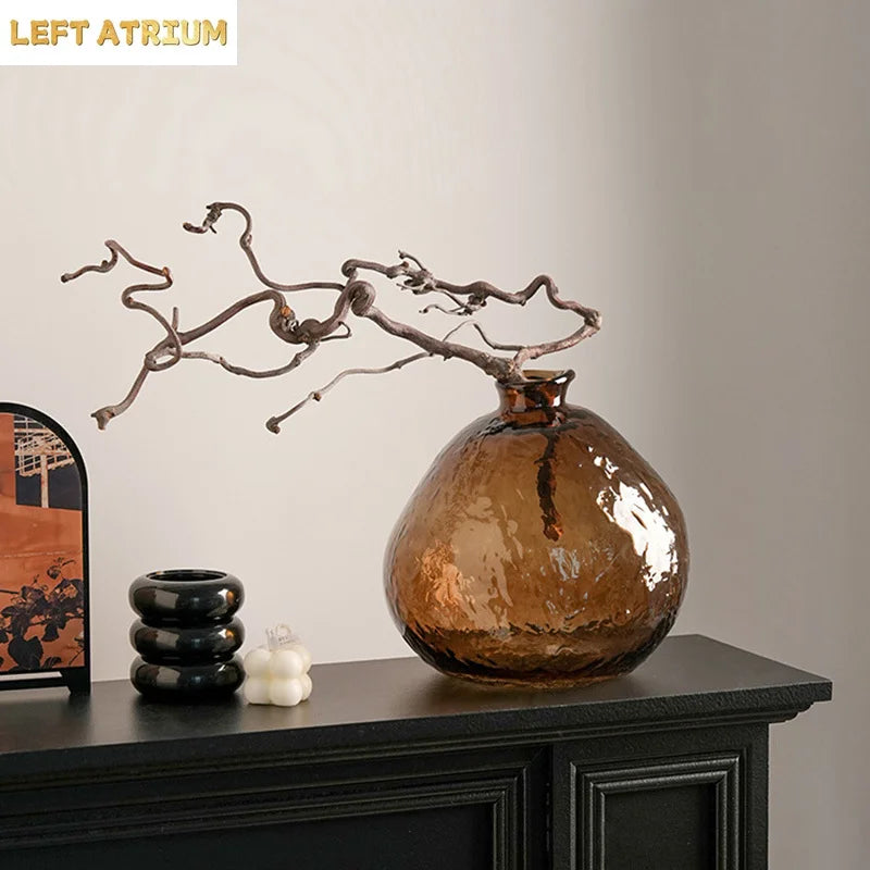 Minimalist Brown Glass Vase