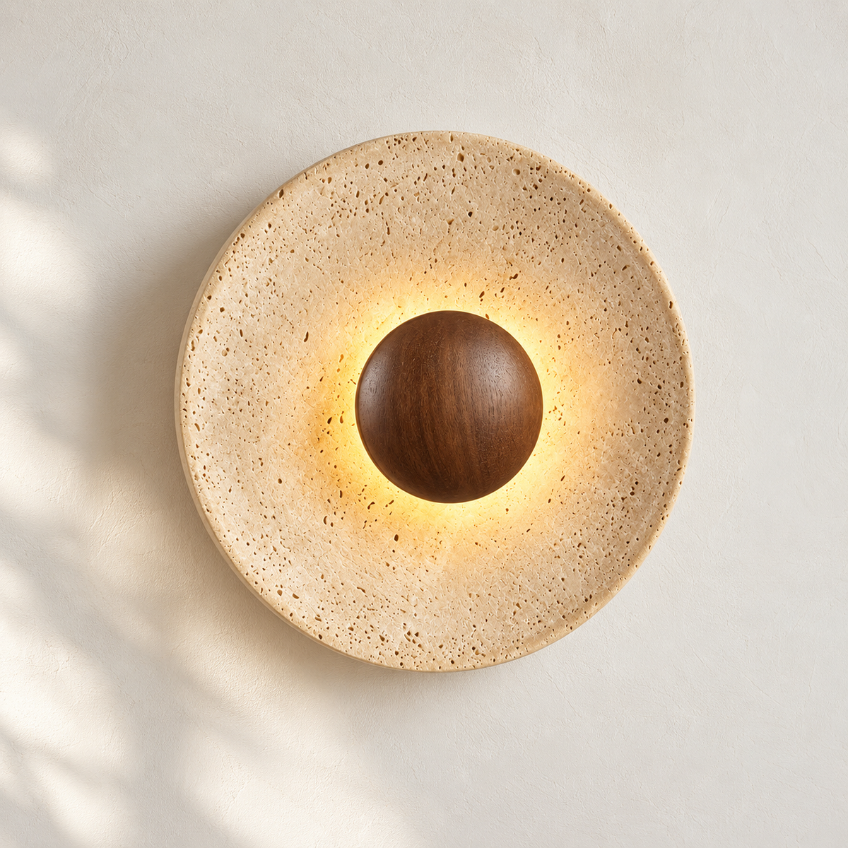 Travertine Bowl Wall Sconce