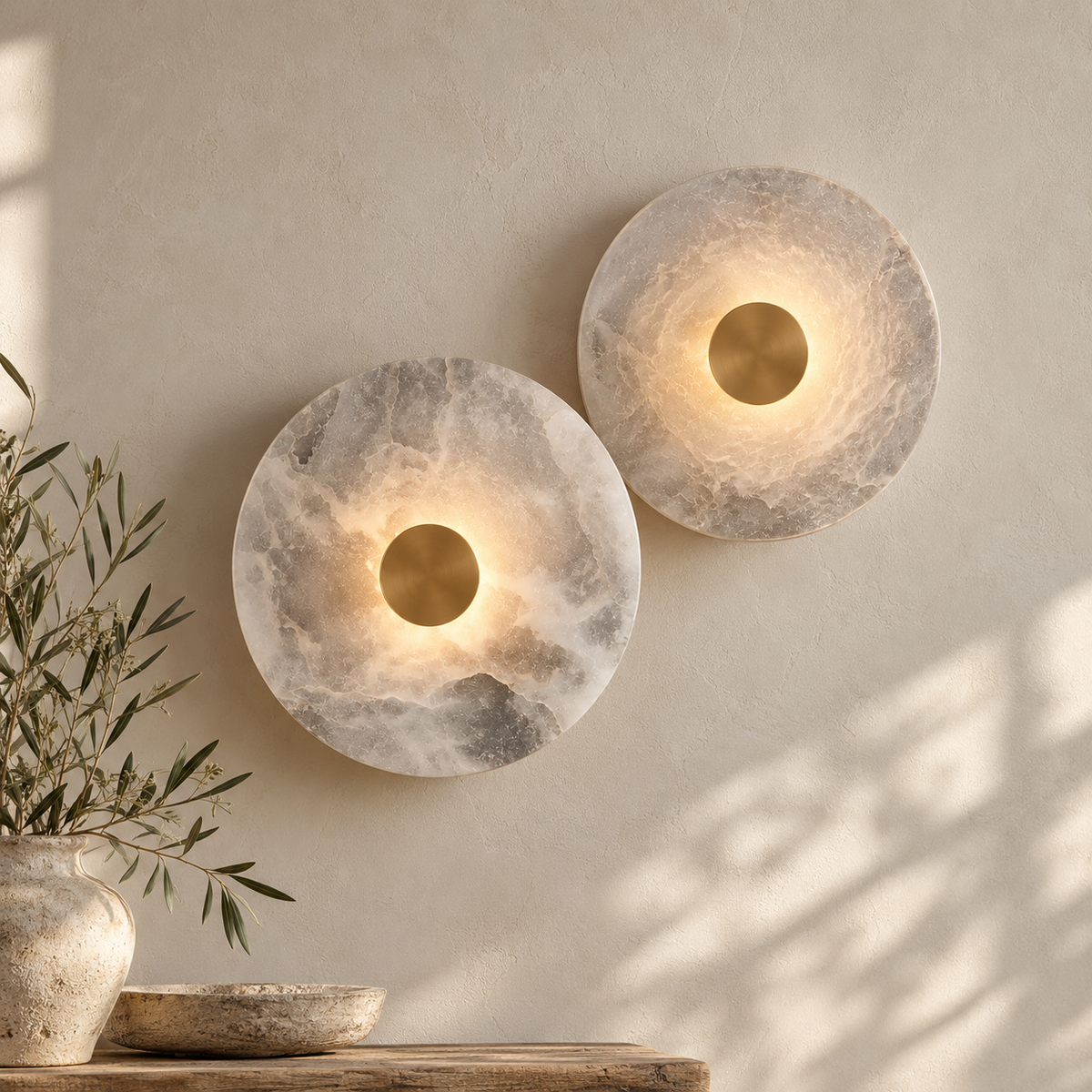 Round Marble Wall Lamp
