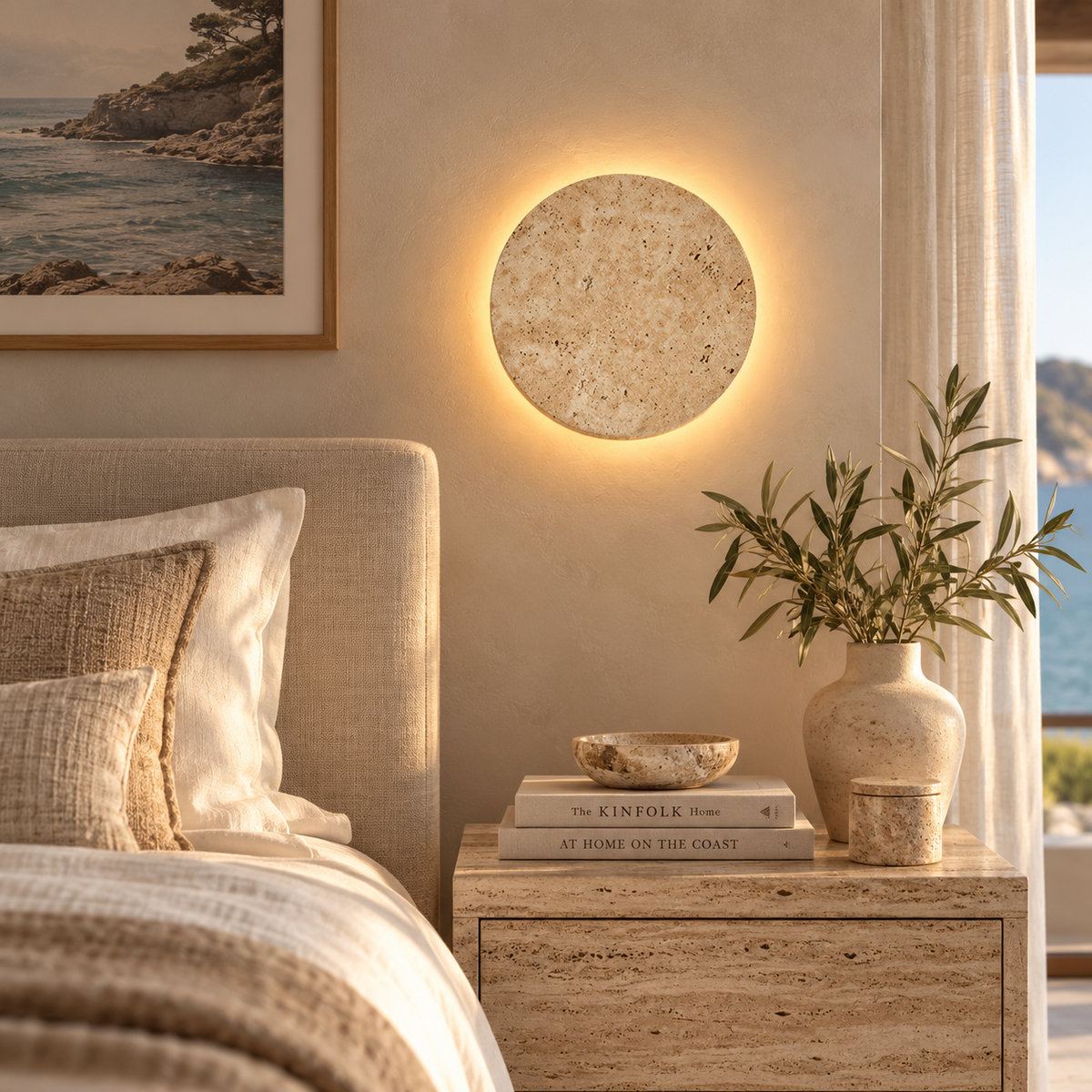 Golden Cave Stone Wall Light
