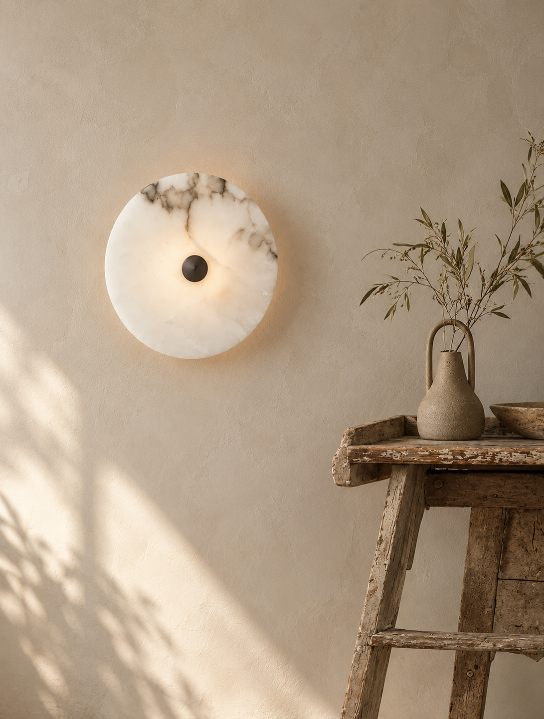 Round Marble Wall Lamp