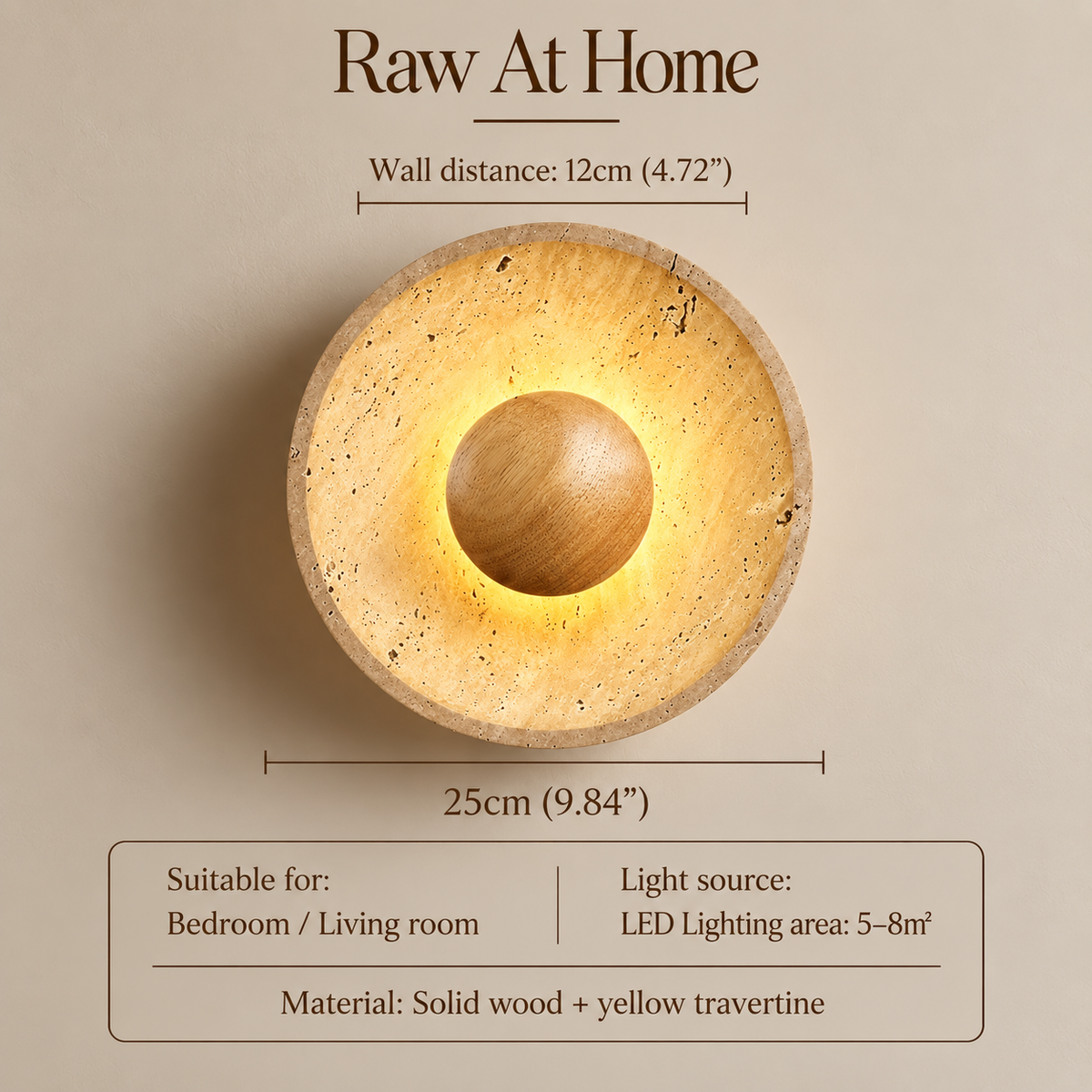 Travertine Bowl Wall Sconce