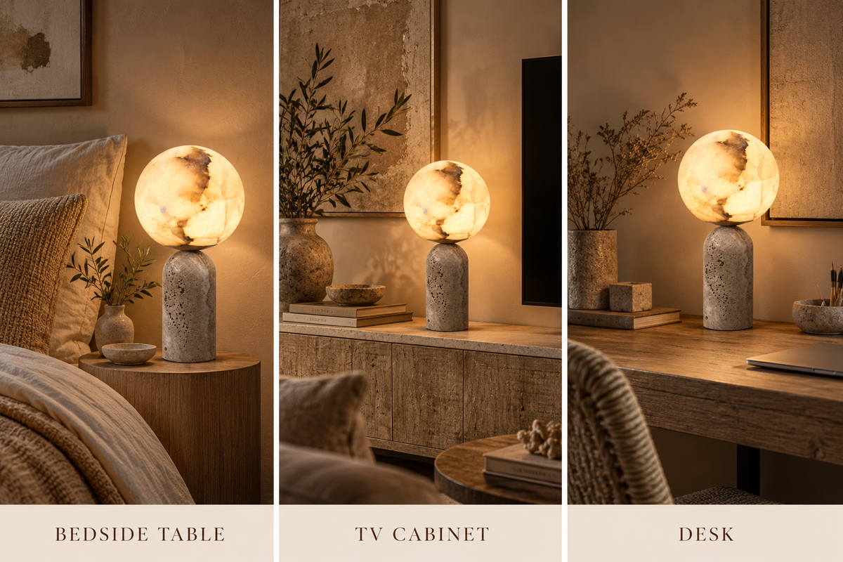 Wabi Sabi Natural Stone Table Lamp