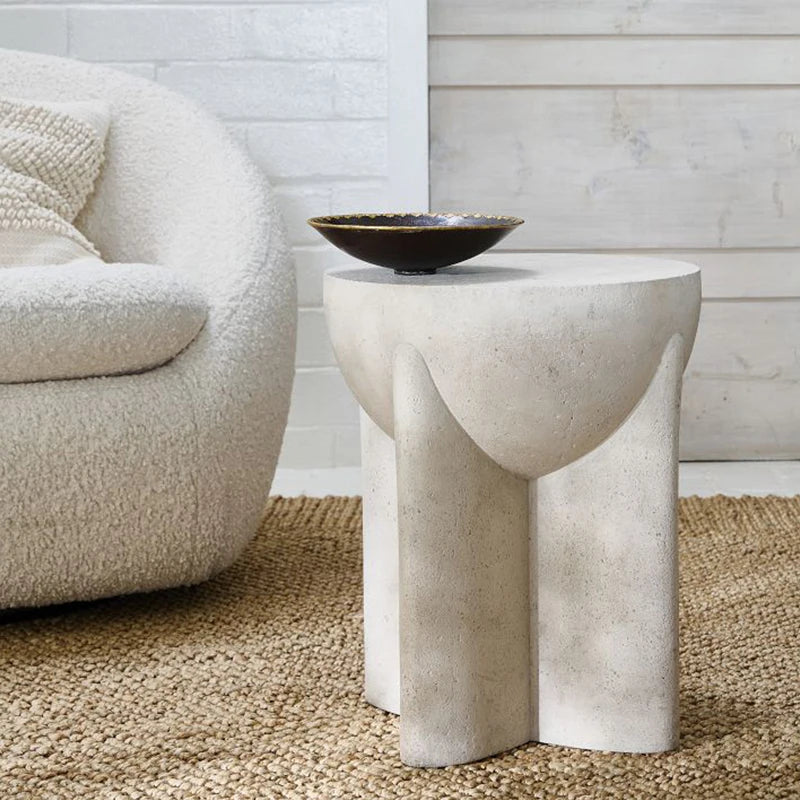 Luna Cream Designer Round Coffee & Side Table