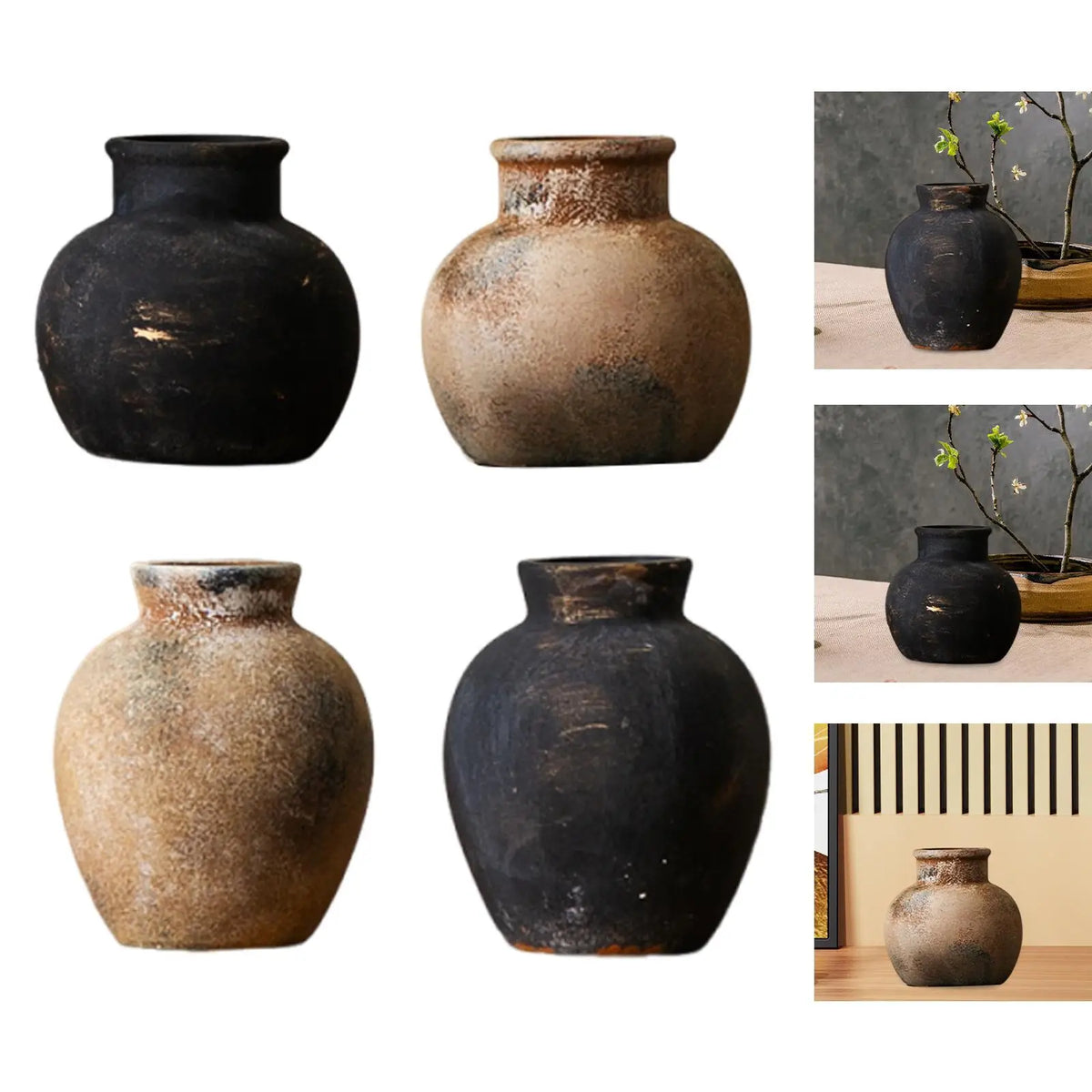 Rustic Wabi Sabi Ceramic Vase