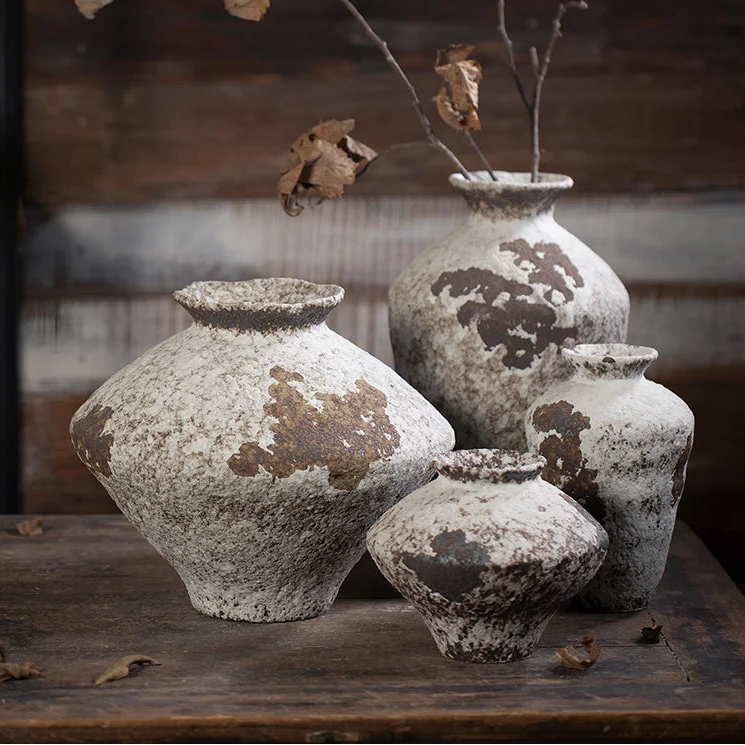 Retro Mottled Ceramic Desk Vase