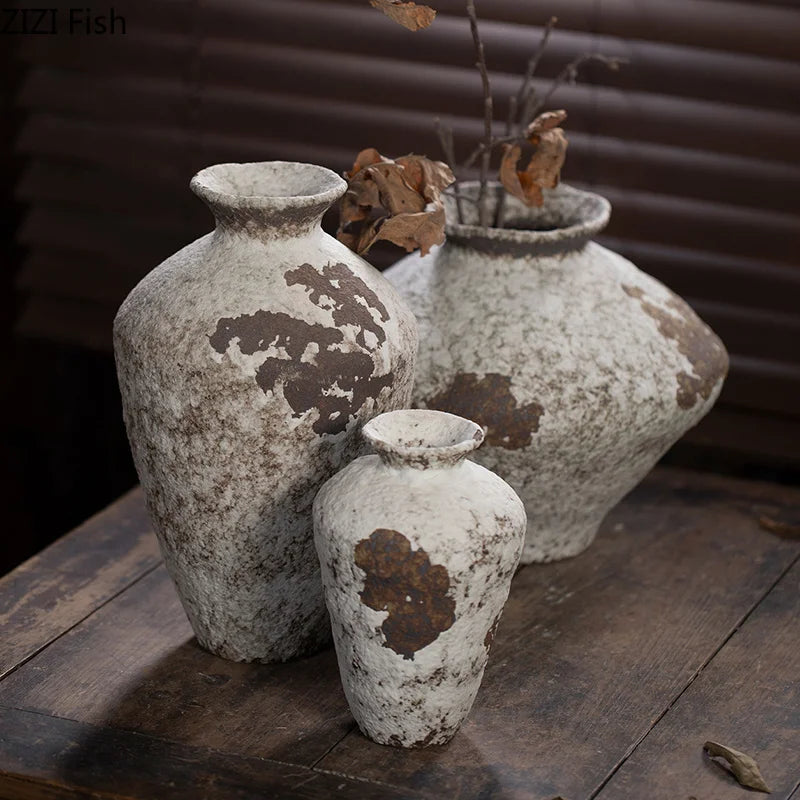 Retro Mottled Ceramic Desk Vase