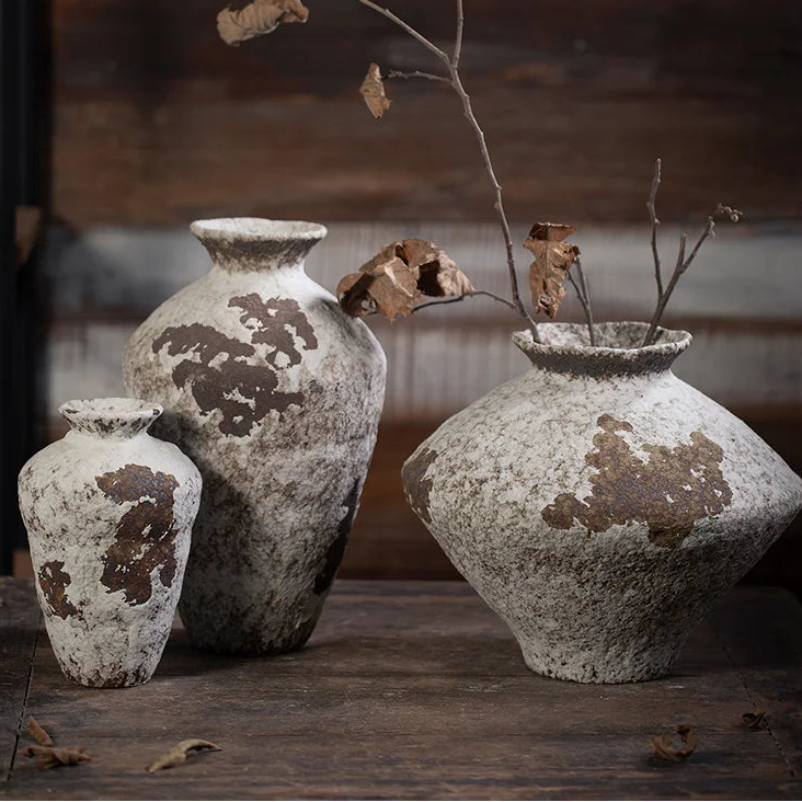 Retro Mottled Ceramic Desk Vase